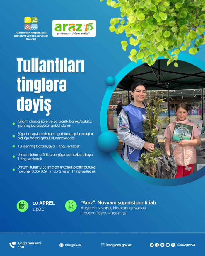 İlin ilk “Tullantıları tinglərə dəyiş” aksiyası keçiriləcək